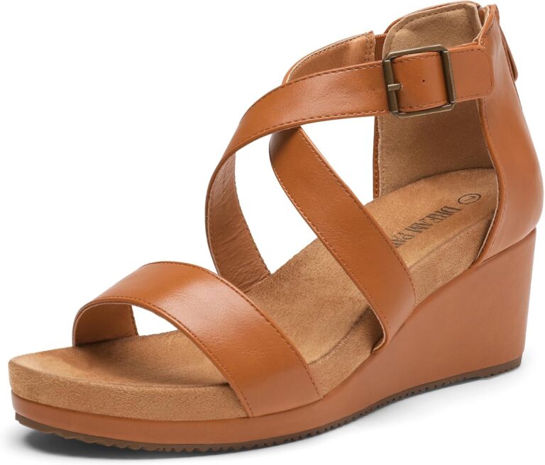 DREAM PAIRS Women's Open Toe Buckle Ankle Strap Summer Platform Wedge Sandals