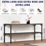 SAN HE Long Shoe Rack-Shoe Organizer 2 Tier Shoe Rack for Closet Front Door Entryway Garage, Stackable Free Standing and Freely Combinable Shoe Storage, Space Saving Small Shoe Shelves.