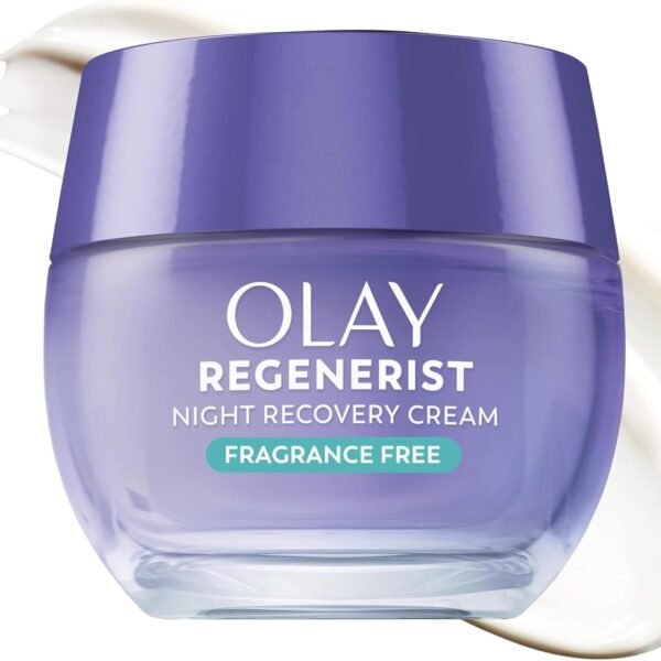 Olay Night Cream for Face, Anti-Aging Face Moisturizer for Women - Fragrance-Free Skin Care, Anti-Wrinkle, Exfoliate, Smooths Texture - Triple Collagen Cream, Niacinamide, Pro-Vitamin B5, 1.7Oz