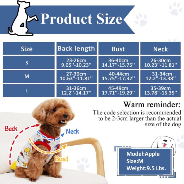 Geyoga 6-Piece Dog Shirts - Cute Printed Cotton Pet Shirts & Sweatshirts for Dogs (M)
