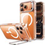 ESR for iPhone 17 Pro Max Case with Stash Stand, Compatible with MagSafe, Military-Grade Drop Protection for iPhone 17 Pro Max Phone Case, Scratch-Resistant Back Cover, Clear