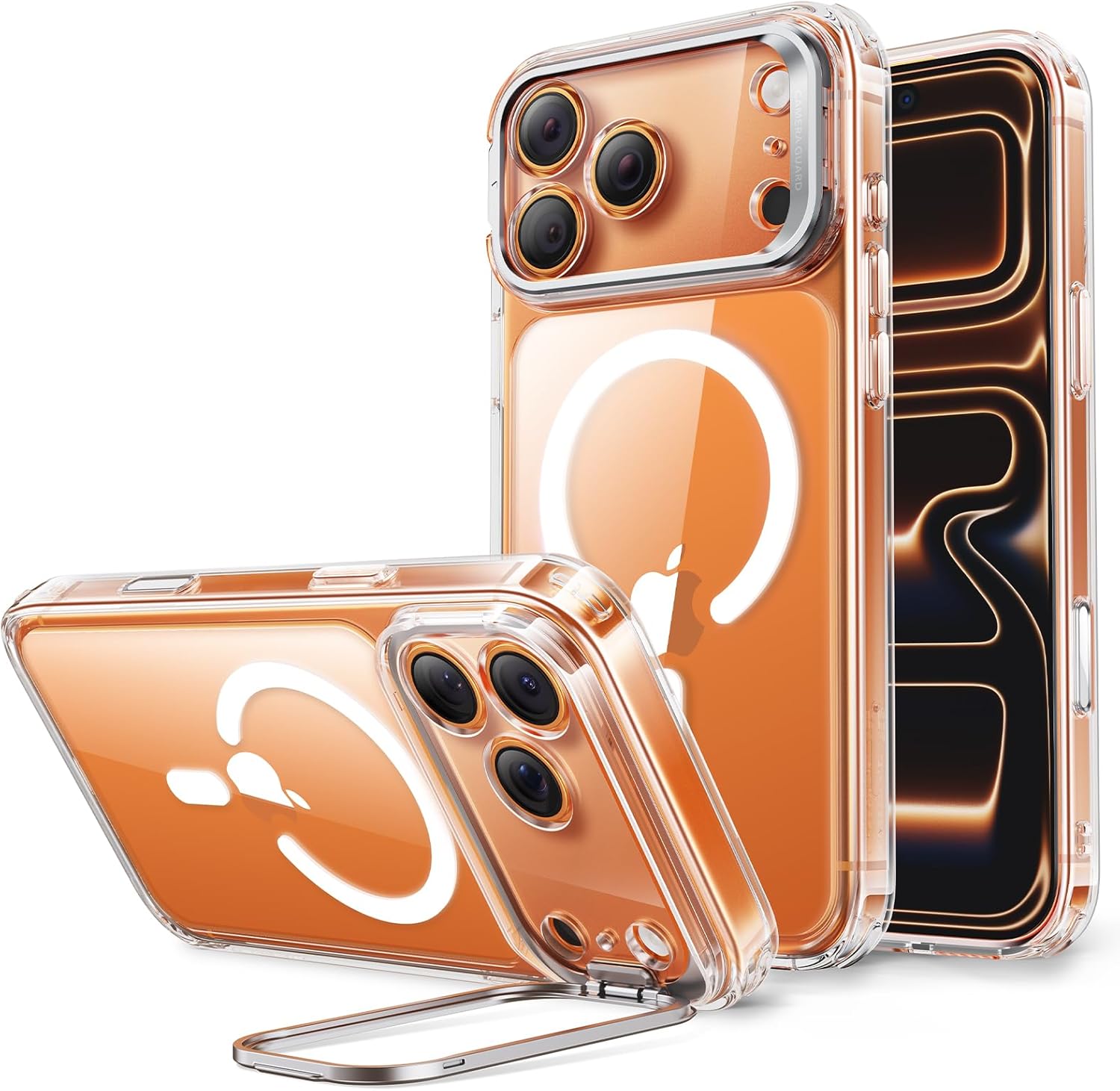 ESR for iPhone 17 Pro Max Case with Stash Stand, Compatible with MagSafe, Military-Grade Drop Protection for iPhone 17 Pro Max Phone Case, Scratch-Resistant Back Cover, Clear ESR for iPhone 17 Pro Max Case with Stash Stand, Compatible with MagSafe, Military-Grade Drop Protection for iPhone 17 Pro Max Phone Case, Scratch-Resistant Back Cover, Clear