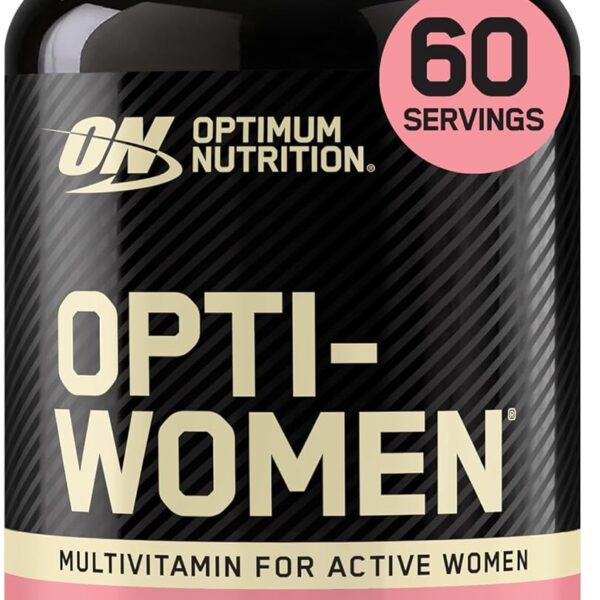 Optimum Nutrition Opti-Women Daily Multivitamin for Women, Immune Support Supplement with Iron, 60 Day Supply, 120 Count, (Packaging May Vary)