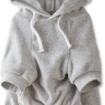 Pet Passion Cooper II Organic Cotton Velour Dog Hoodie Pet Coat for Small, Medium and Large Dogs, Light Heather Gray, Small
