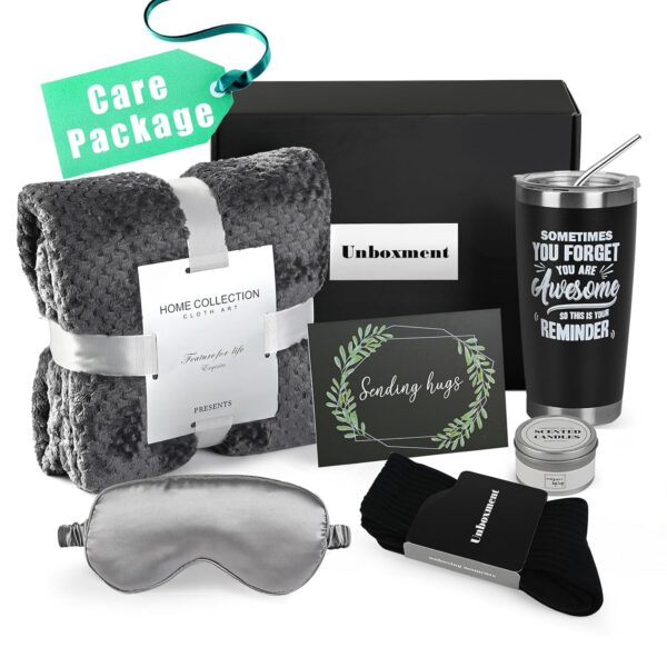 Care Package for Men, Get Well Soon Gifts Basket | Feel Better After Surgery, Thinking of You, Sending Hugs Box for Sick Friend