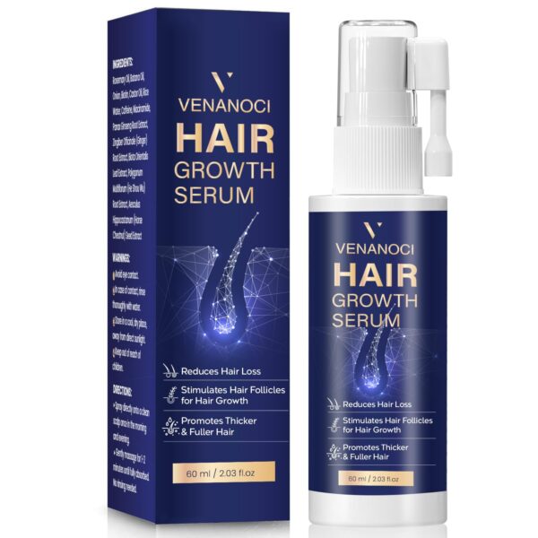VENANOCI Hair Growth Serum Spray: with Rosemary, Biotin, Batana Oil & Rice Water  Natural Anti-Hair Loss Treatment for Thinning Hair  Promotes Thicker, Fuller Hair for Women & Men  All Hair Types