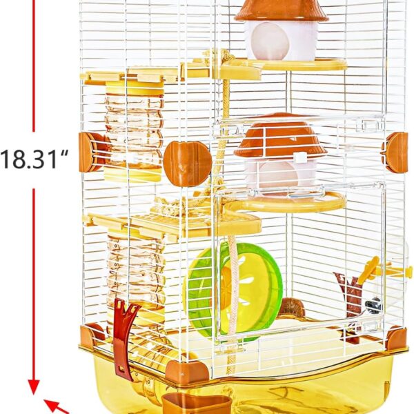 Hamster Cage Small Animal Cage 3 Layers Transparent Cage Size10.6"(W) X8.1(L) X18.3 (H) Suitable for Hamsters up to 3.5 inch in Length(Please Note This is MINI cage that for MINI Hamster)