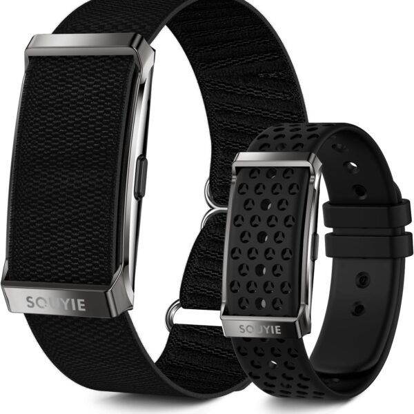 Smart Bracelet for Men Women, Health Activity Fitness Trackers, 24H Sleep Tracker, 24/7 Continuous Heart Rate/Blood Pressure/HRV/Stress Monitor, 170+ Sports Modes Smart Wristband with Free APP 2 Bands