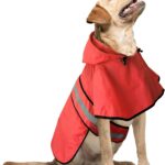 Waterproof Dog Raincoats - Hooded Raincoats for Dogs, Adjustable Reflective Dog Rain Coat, Windproof Dog Rain Jacket Pet Rain Slicker Poncho for Small, Medium, Large Dogs (Red, Large)