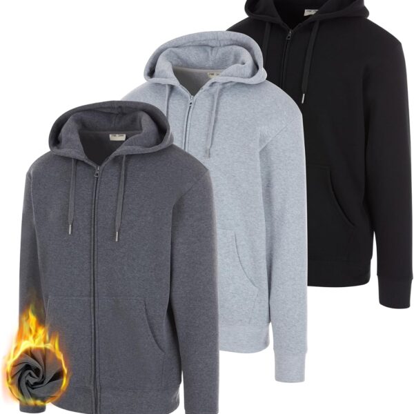 PURE CHAMP 3 Pack Fleece Hoodies for Men Long Sleeve Essentials Hoodie Cotton Active Athletic Workout Sweatshirts for Men