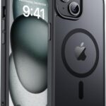 zapica Magnetic for iPhone 15 Case & iPhone 14 Case, [Compatible with MagSafe] [Military Grade Drop Protection] Translucent Matte Shockproof Anti-Scratch Phone Cover, Black