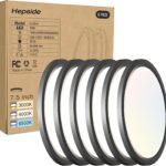 6PACK LED Flush Mount Ceiling Light, 3000K-4000K-6500K & 100W Equivalent Disc Closet Ceiling Light Fixture 7Inch 15W 1500LM Low-Profile Ceiling Fixture for Bathroom Hallway Bedroom Kitchen Basement
