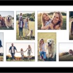 Americanflat 12x22 Collage Picture Frame with Polished Plexiglass - Fits Eight 4x6 Photos or One 12x22 Photo - Gallery Wall Frame Set - Signature Collection - Photo Frame for Wall Display  Black