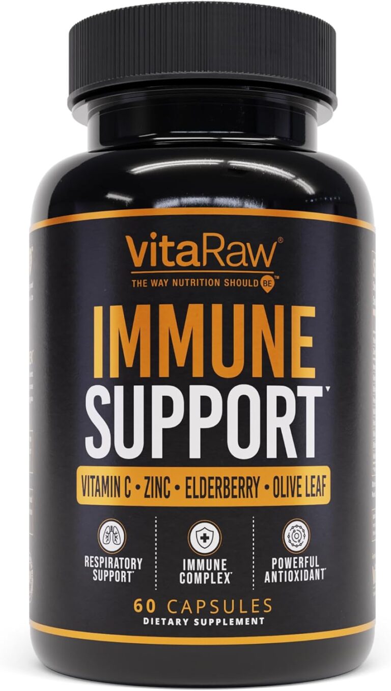VitaRaw Immune Support Vitamins - Elderberry with Zinc, Vitamin C, and Garlic for Adults - Sambucus Black Elderberry Capsules & Echinacea Immunity Renewal Complex