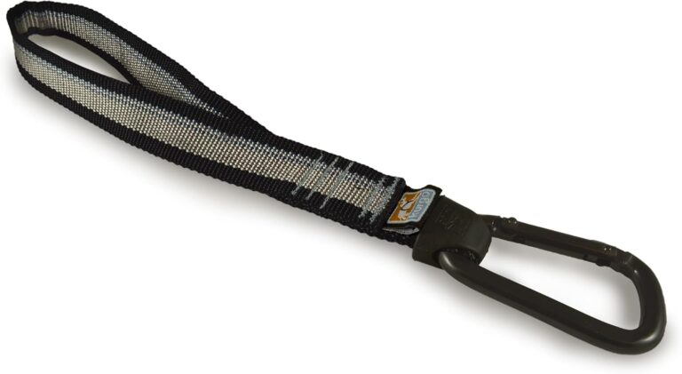Kurgo Swivel Tether - Strong Dog Restraint - Heavy Duty Car Leash - Aluminum Carabiner Clip - Anti-Twist Swivel Motion Seatbelt - Escape Resistant Dog Tether - Travel Restraint - Black/Gray