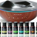 Aromatherapy Essential Oil Diffuser for Large Room with Essential Oils Kit, 500ml Ultrasonic Quiet Cool Mist Aroma Humidifier for Home, 8 Relaxing Sounds, White Noise, Timer, Waterless Auto-Off Safety