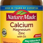 Nature Made Calcium Magnesium Zinc with Vitamin D3, Dietary Calcium Supplement for Bone Support, 300 Tablets