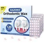 RAZOKO 120 Pcs Strawberry Scented Orthodontic Wax for Braces, Pre-Cut Individual Hygienic Dental Wax Dots, Food-Grade Relief Wax for Brackets & Aligners