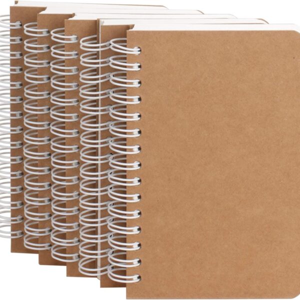 TWONE Spiral Notebook, 5 Pack Small Pocket Size Notebooks for Writing Drawing Note Taking, 3.5x5.5, 180 Ruled Pages, 90 Sheets
