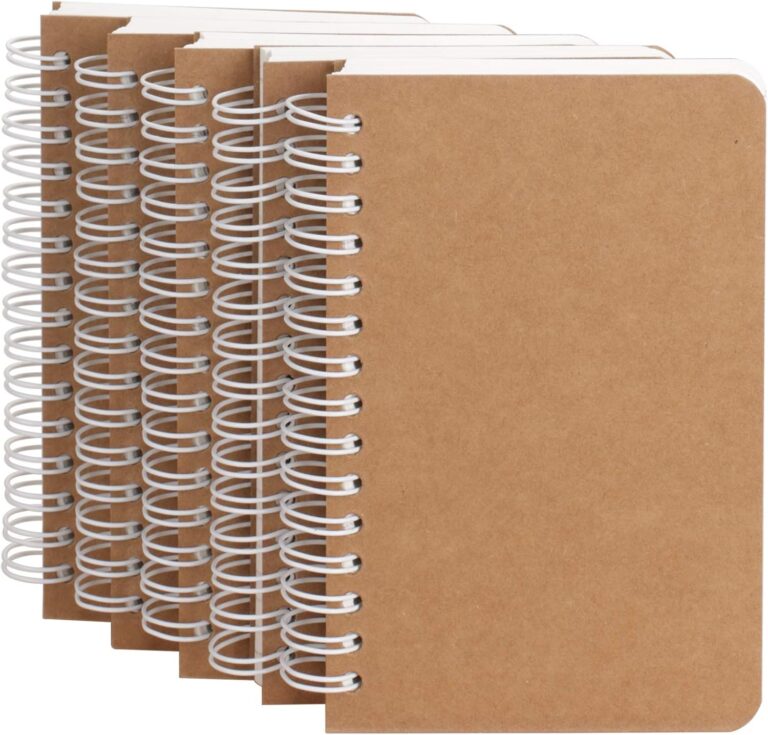 TWONE Spiral Notebook, 5 Pack Small Pocket Size Notebooks for Writing Drawing Note Taking, 3.5x5.5, 180 Ruled Pages, 90 Sheets