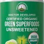 Peak Performance Unsweetened Organic Greens Superfood Powder. Super Greens Powder with 25+ Organic Ingredients for Max Energy and Athletic Performance. Vegan Keto Green Juice Daily Drink