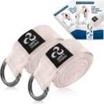 2-PACK or 5-PACK Yoga Exercise Adjustable Straps 8Ft | BONUS eBook | with Durable D-Ring For Pilates & Gym Workouts | Hold Poses, Stretch, Improve Flexibility & Maintain Balance