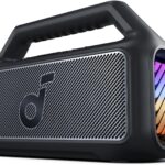 Soundcore Boom 2 By Anker, Outdoor Speaker, 80W, Subwoofer, BassUp 2.0, 24H Playtime, IPX7 Waterproof, Floatable, RGB Lights, USB-C, Custom EQ, Portable for Camping and Beach - Black