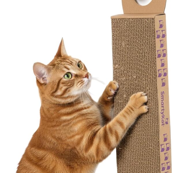 SmartyKat Scratch Up Corrugated Hanging Cat Scratcher, Catnip Infusion Technology - Brown, Single Wide