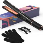MiroPure Flat Iron Hair Straightener, 1 Inch Titanium Plates Hair Straightener with 15S Heat-up, Professional MCH Ceramic Negative Ion Hair Iron Dual Voltage for Women Hair with Auto Shut-Off