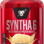 BSN SYNTHA-6 Whey Protein Powder, Micellar Casein, Milk Protein Isolate Powder, Vanilla Ice Cream, 5 Pounds, 48 Servings (Pack of 1) - Package May Vary
