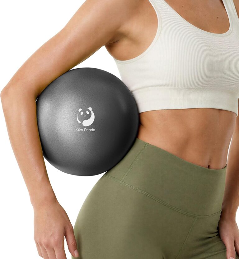 Slim Panda Pilates Ball, 9 Inch Small Exercise Ball, Anti Burst Mini Yoga Ball for Stability, Workout, Barre, Core Strength, Physical Therapy, Balance, Stretching