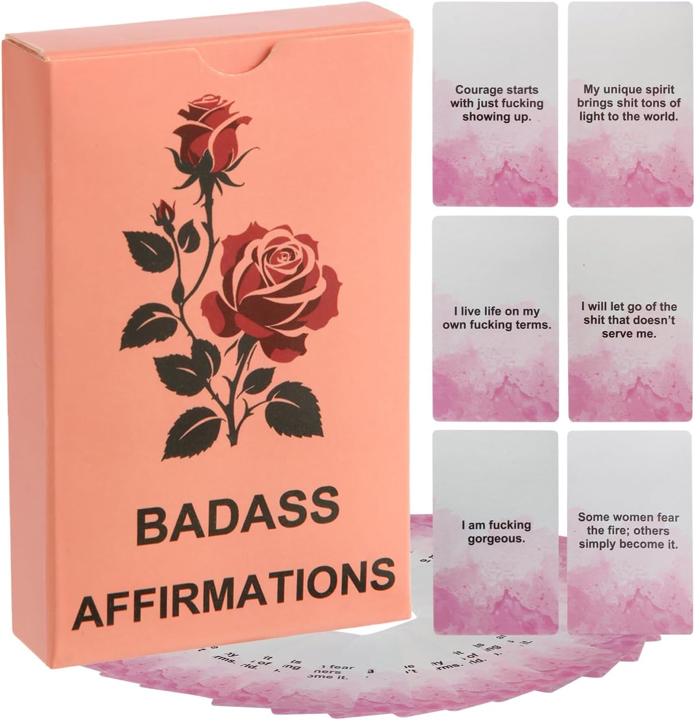 Lapsia 55 Badass Affirmation Cards for Women Funny Gift for Her, Self Care Cards with Bold Attitude, Daily Motivation & Empowerment Lapsia 55 Badass Affirmation Cards for Women Funny Gift for Her, Self Care Cards with Bold Attitude, Daily Motivation & Empowerment