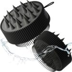 Rena Chris Scalp Massager Hair Growth: Scalp Scrubber with Soft Silicone Bristles & Dandruff Removal, Hair Brush for Scalp Exfoliator (Black)