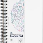 Ohuhu Double-Sided Marker Pads Art Sketchbook Bleedproof - 5.5"x8.5" Small Paper Size - 90 lb/150 gsm Smooth Drawing Paper - 60 Sheets/120 Pages, Spiral Bound Sketching Book for Alcohol Markers Paints