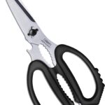 CANARY Japanese Kitchen Scissors Heavy Duty 8.2", Made in JAPAN, Dishwasher Safe Come Apart Blade, Multipurpose Kitchen Scissors, Sharp Serrated Japanese Stainless Steel, Black
