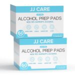 JJ CARE Large Alcohol Prep Pads [Pack of 120], 4 x 6" Sterile Prep Pads Individually Wrapped, 70% Isopropyl Alcohol Wipes, 2 Ply First Aid Swabs, Perfect for Medical, First Aid Kit & Home