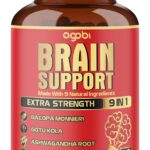 agobi 9in1 Brain Support Supplement - Concentrated Ashwagandha Root, Gotu Kola Powder, Bacopa Monnieri Powder and More - 90 Capsules - 3 Months Supply
