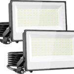 Onforu 120W Flood Lights Outdoor,12000lm Bright LED Work Light with Plug,Daylight White LED Flood Lighting, IP66 Waterproof Security Yard Lights for Yard Garage Stadium 2 Pack