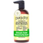 PURA D'OR Original Gold Label Anti-Thinning Shampoo - CLINICALLY TESTED - Biotin & Argan Oil  Sulfate-Free Strengthening & Volumizing for Fuller-Looking Hair, Men & Women, Natural Earthy Scent 16 oz