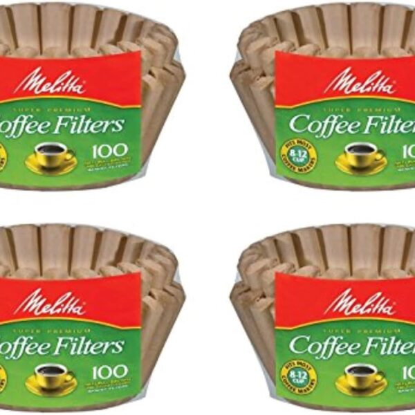 Melitta 8-12 Cup Basket Filter Paper (Natural Brown, 400 Count)