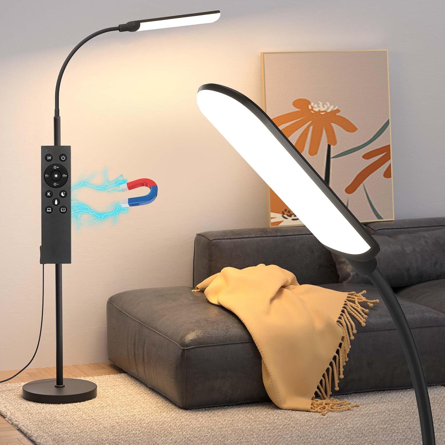 Aisutha LED Floor Lamp, 18W Super Bright Floor Lamp for Living Room, Adjustable Stepless Colors & Brightness Standing Lamp, Eye Caring Reading Light with Remote Aisutha LED Floor Lamp, 18W Super Bright Floor Lamp for Living Room, Adjustable Stepless Colors & Brightness Standing Lamp, Eye Caring Reading Light with Remote