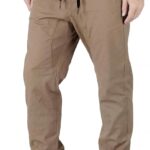 ITALYMORN Khaki Chino Joggers for Men Twill Stretch Casual Pants with Pockets
