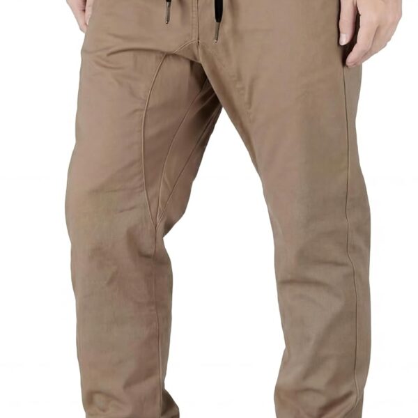 ITALYMORN Khaki Chino Joggers for Men Twill Stretch Casual Pants with Pockets