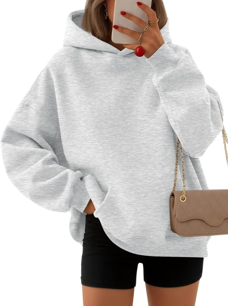 EFAN Women's Oversized Comfort Fleece Hoodies, Cozy Trendy Pullover Sweatshirts with Pockets For Fall & Winter