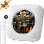Gueray CD Player Portable Bluetooth: Offline Voice Control CD Players for Home with Remote Voice Control CD Player with Speakers with FM Radio Remote