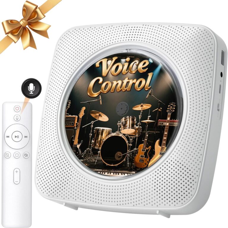 Gueray CD Player Portable Bluetooth: Offline Voice Control CD Players for Home with Remote Voice Control CD Player with Speakers with FM Radio Remote