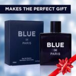 NovoGlow Blue De Paris For Men – 3.4 Fl. Oz. (100ml) Men’s Perfume – Refreshing Woody, Floral & Fruity Fragrance – Long-Lasting Masculine Scent, Ideal Gift for Any Occasion
