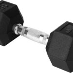 Yes4All Chrome Grip Encased Hex Dumbbells  Hand Weights With Anti-Slip 5-50 LBS Single