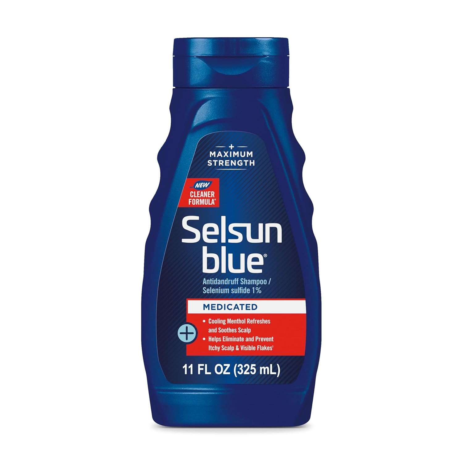 Selsun Blue Medicated Antidandruff Shampoo, Maximum Strength Scalp Treatment With Selenium Sulfide, 11 fl. oz. Selsun Blue Medicated Antidandruff Shampoo, Maximum Strength Scalp Treatment With Selenium Sulfide, 11 fl. oz.