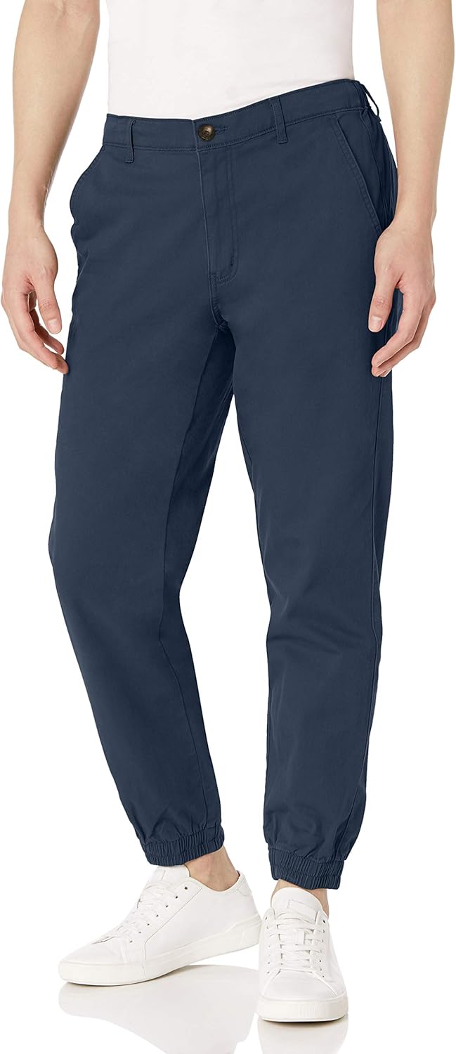 Amazon Essentials Men's Straight-Fit Washed Cotton Chino Jogger Pant Amazon Essentials Men's Straight-Fit Washed Cotton Chino Jogger Pant